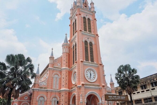 [Free E-sim] Half day Instagram Cafe Tour in Ho Chi Minh - Stop 1: Tan Dinh Church (Pink Church) for 30-minute photo time