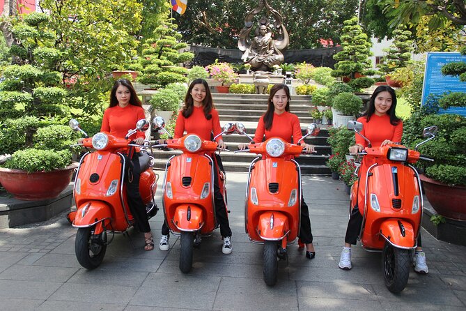 The Insider's Saigon With Female Ao Dai Riders Vespa 4,5 Hours - Thu Thien tunnel pass and the photo-view moment
